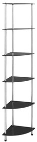 vidaXL Raft cu 6 niveluri, negru, 30 x 30 x 160 cm, sticlă securizată