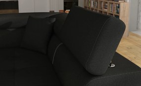 Coltar extensibil dreapta 4 locuri, ELTAP, Anton, 272x203x85 cm, lemn/poliester, negru/alb