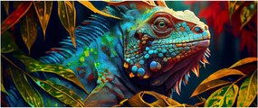 Tablou - Iguana colorată (120x50 cm)