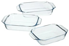 Set de vase de copt din sticlă Pyrex 3 buc, 2 l +3 l + 4 l