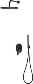 vidaXL Sistem de duș, negru, oțel inoxidabil 201