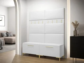 Set mobilier hol Frisala II (Alb + piele ecologică Soft 017). 1060430
