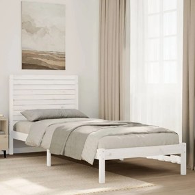vidaXL Cadru pat foarte lung fără saltea, alb, 90x220 cm lemn masiv