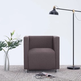 282152 vidaXL Fotoliu cubic, gri taupe, material textil