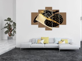 Tablou - Abstracție maro auriu N⁰1 (150x105 cm)