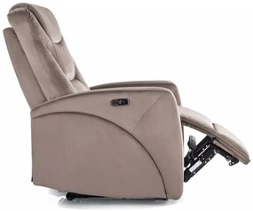 Fotoliu recliner Kronos velvet cappuccino Blu38