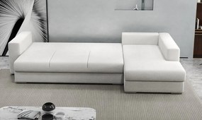 Colțar extensibil dumonde cu ladă de depozitare si sezut confortabil din spuma high-density, Gloria Euphoria Ivory II 320x183 cm