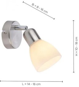 Spot de perete JUST LIGHT. 11951-55 KARO 1xE14/40W/230V crom