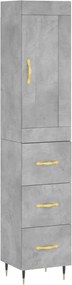 vidaXL Dulap înalt, gri beton, 34,5x34x180 cm, lemn prelucrat