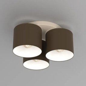Plafonieră ARDEN 3xE27/15W/230V, Ø 30 cm, bej/maro