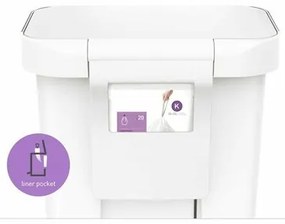 Simplehuman Coș de gunoi cu pedală 45 l, alb