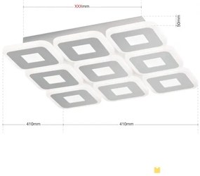 Plafoniera LED dimabila design modern Domino 41x41cm