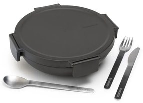 Cutie pentru alimente Brabantia Make&Take 1006299, 1 L, Inchidere ermetica, Fara BPA, Gri inchis