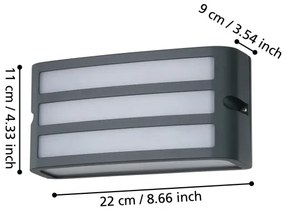 Aplică de exterior CAMARDA 1xLED/40W/230V antracit IP54 Eglo 900811