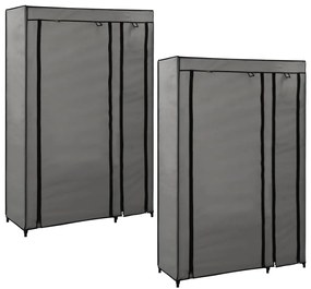vidaXL Dulapuri pliabile de haine 2 buc. gri 110x45x175 cm țesătură