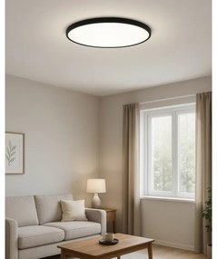 Plafonieră LED, 40 W, 230 V, 3000/4000/6500 K, Ø 50 cm, neagră