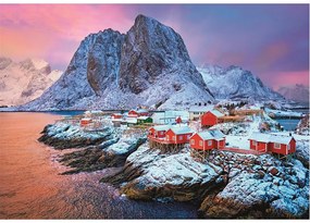 Orașe Hamnøy Norvegia puzzle compact de 500 de piese Clementoni