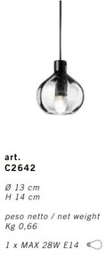 Pendul ceramic design italian realizat manual AFOXÉ Small Glass