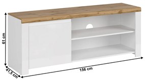 Măsuță TV VILGO 1D160, alb lucios