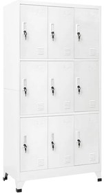 vidaXL Dulap vestiar cu 9 compartimente, oțel, 90 x 45 x 180 cm, gri