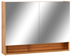 323606 vidaXL Dulap de baie cu oglindă și LED-uri, stejar, 80x15x60 cm, MDF