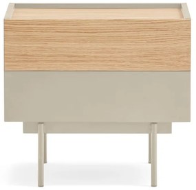 Noptieră bej-natural cu aspect de lemn de stejar Otto – Teulat