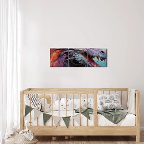 Tablou - Ilustrație a unui dragon (cu ceas) (90x30 cm)