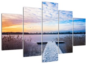 Tablou - Lac înghețat, Ełk, Mazury, Polonia (150x105 cm)