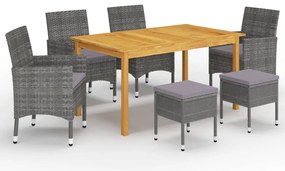 vidaXL Set mobilier de grădină, 7 piese, gri
