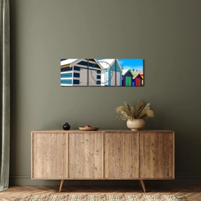 Tablou - Plaja Brighton, Melbourne, Australia (cu ceas) (90x30 cm)