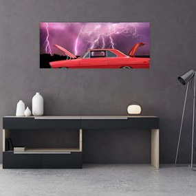 Tablou cu mașina roșie (120x50 cm), în 40 de alte dimensiuni noi