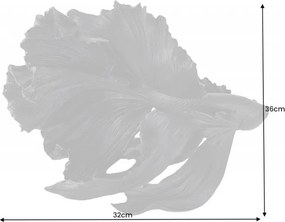 Statueta decorativa extravaganta Fisch Crowntail 35cm, negru