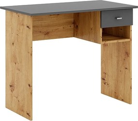 Birou B-011, stejar/gri antracit, PAL laminat, 90x50x74 cm