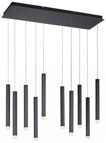 Lampă modernă suspendată neagră cu LED 10 lumini - Stanislas