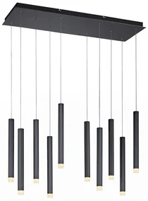 Lampă modernă suspendată neagră cu LED 10 lumini - Stanislas