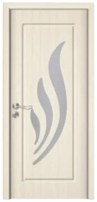 Usa Interior din MDF Novo Doors ND310, Cadru din Lemn Masiv, Geam Sablat, KIT COMPLET, Toc , Manere si balamale incluse (Culoare: Alb, Dimensiune: 70