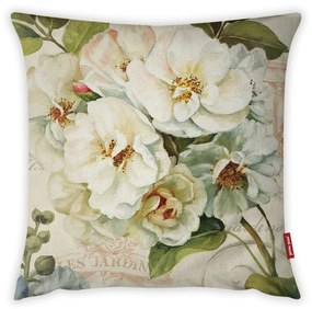 Față de pernă cu amestec din bumbac Vitaus Pure Flower, 43 x 43 cm
