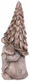Decorațiune de grădină pitic Ciupercă, gri, 25 x19 x 49 cm