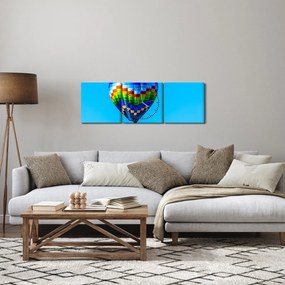 Tablou - Balon cu aer cald (cu ceas) (90x30 cm)