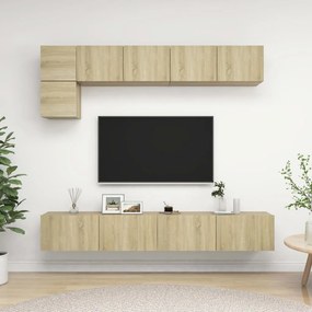 vidaXL Set de dulapuri TV, 5 piese, stejar sonoma, lemn prelucrat