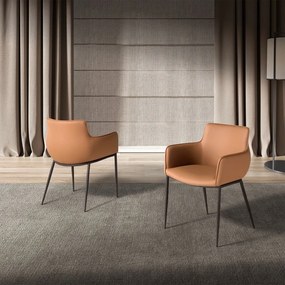 Scaun design LUX, Metal, Piele Sintetica Brown