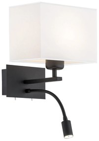Aplica de perete cu reader LED design elegant HILARY negru/alb