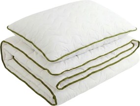 Pilota matlasata pentru tot anul 140x200 cm cu perna STELLA ALOE VERA 70x90 cm, alba