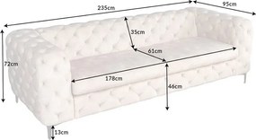 Canapea design Chesterfield, Catifea, Champagner, MODERN BAROCK