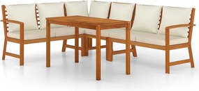 vidaXL Set mobilier de grădină cu perne, 5 piese, lemn masiv de acacia