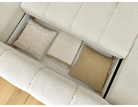 Colțar bej extensibil/cu spațiu de depozitare (cu colț pe partea dreaptă/în formă de "U") Fuji – Bobochic Paris