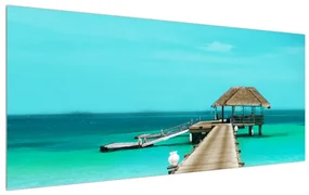 Tablou cu portul mării spre apa cristalină a mării (120x50 cm), în 40 de alte dimensiuni noi