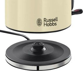 Cana electrica Russell Hobbs Colours Plus Classic Cream 20415-70, 2400 W, 1,7 l, Fierbere rapida, Element de incalzire ascuns, Baza rotativa la 360°, Indicator, Crem