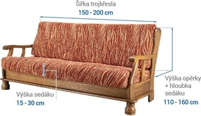 Gaico Huse bielastice UNIVERSO NOU dungi cărămizii 3fotoliu cu manere de lemn (l. 150 - 200 cm)