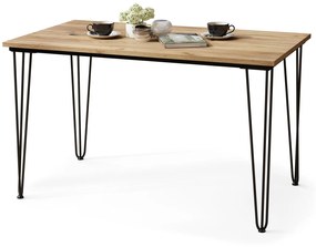 Mazzoni HAIRPIN S-120 Stejar Craft Auriu - MASĂ LOFT PENTRU BUCĂTĂRIA SUFRAGERIE LIVING